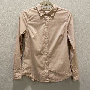 J.CREW Pale Blush / Taupe Button-Up Shirt XS